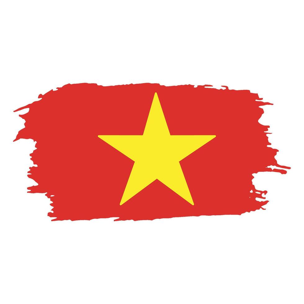 Brush painted national emblem of Vietnam country on white background vector