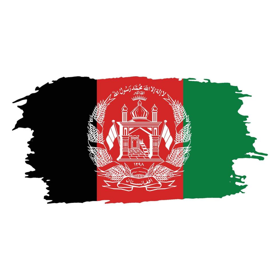 Brush painted national emblem of Afganistan country on white background vector