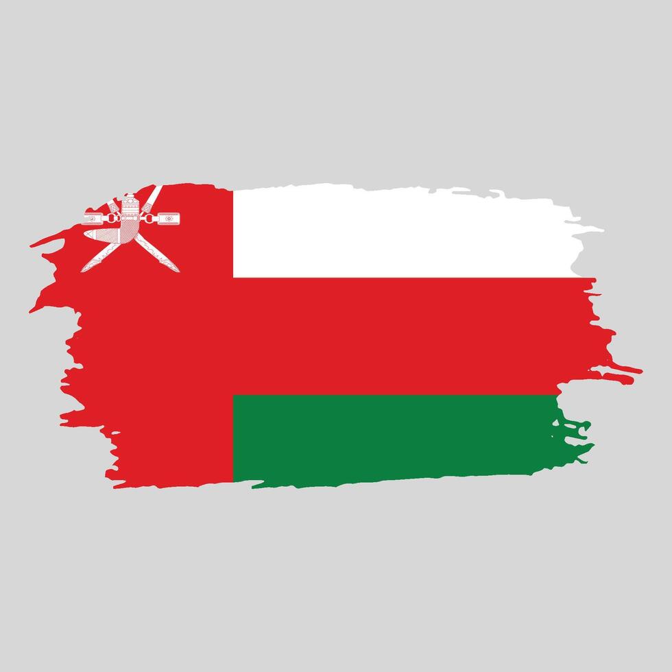 Brush painted national emblem of Oman country on white background vector
