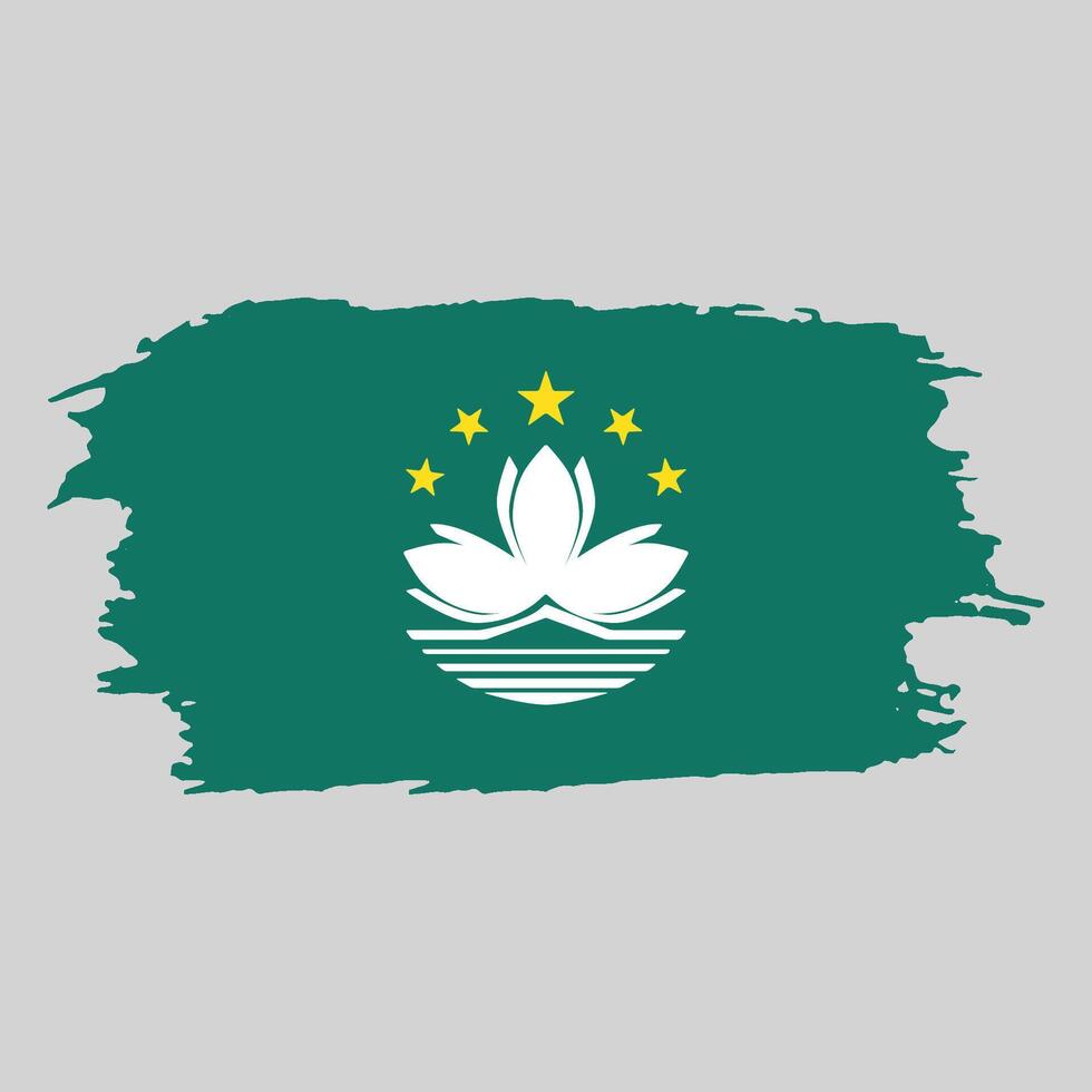 Brush painted national emblem of Macau country on white background vector