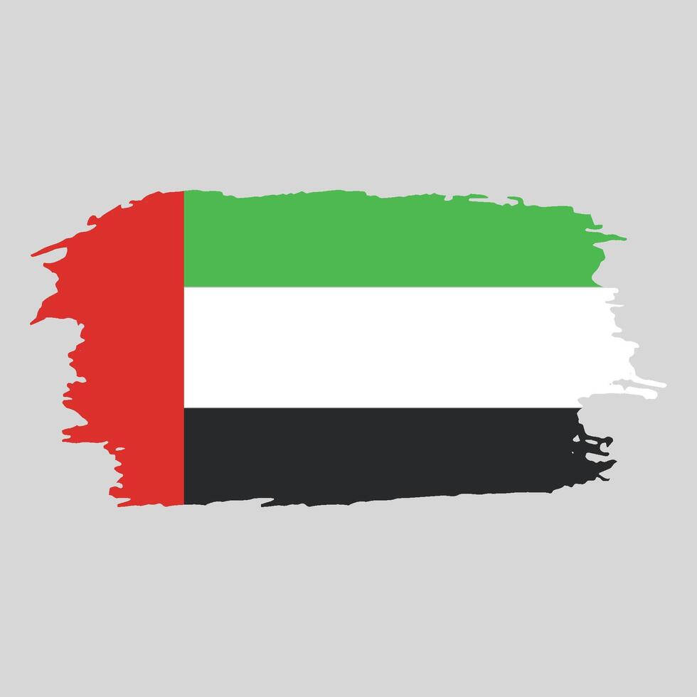 Brush painted national emblem of United Arab Emirates country on white background vector