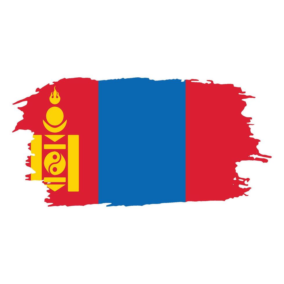 Brush painted national emblem of Mongolia country on white background vector
