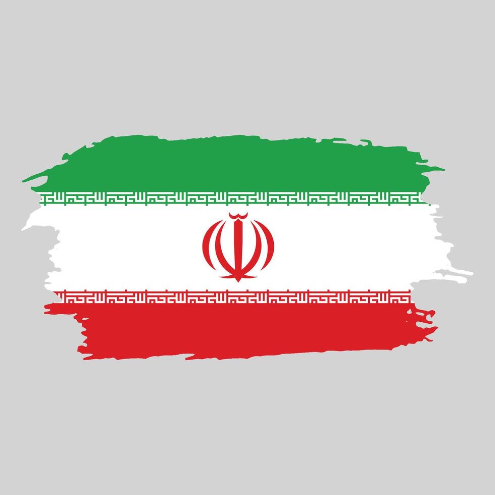 Brush painted national emblem of Iran country on white background vector