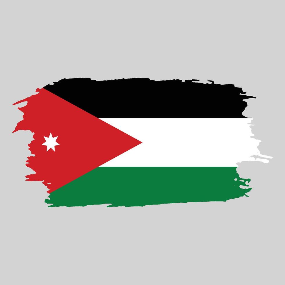 Brush painted national emblem of Jordan country on white background vector