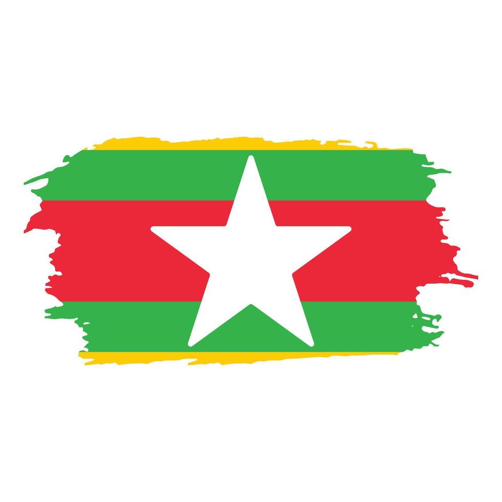 Brush painted national emblem of Myanmar country on white background vector