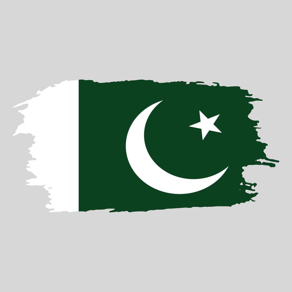 Brush painted national emblem of Pakistan country on white background vector