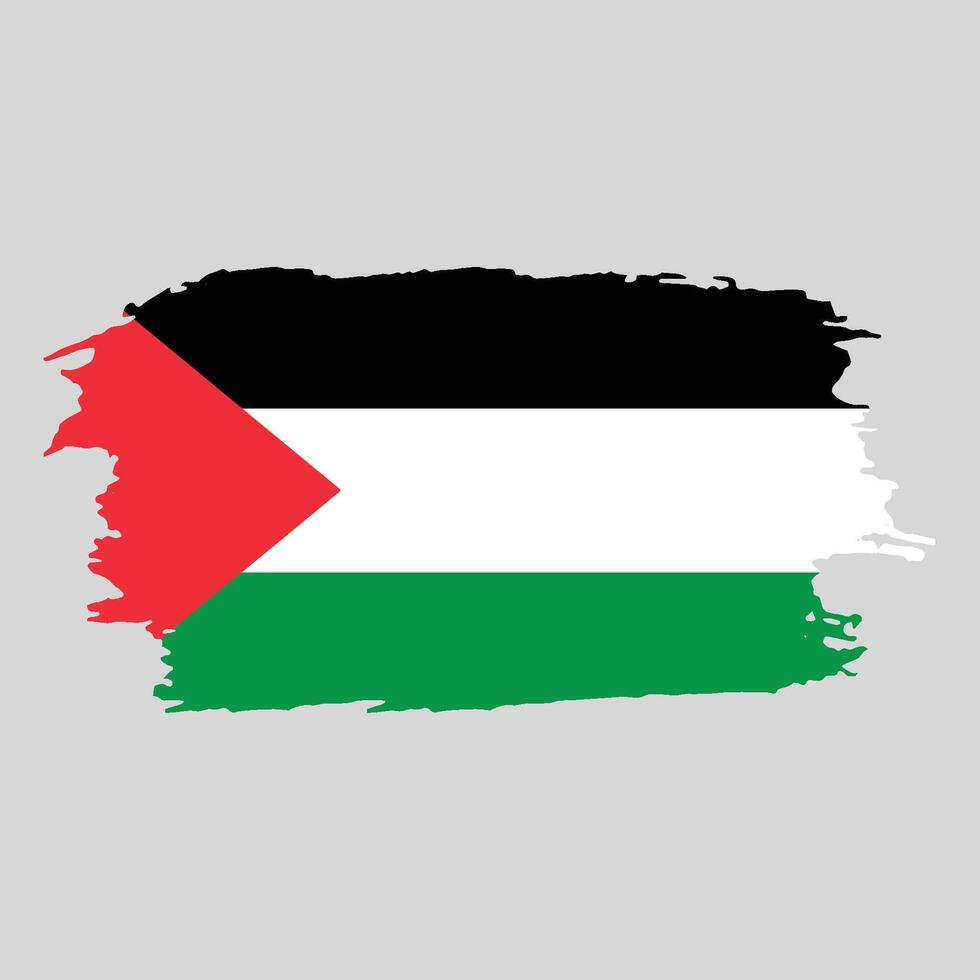 Brush painted national emblem of Palestine country on white background vector