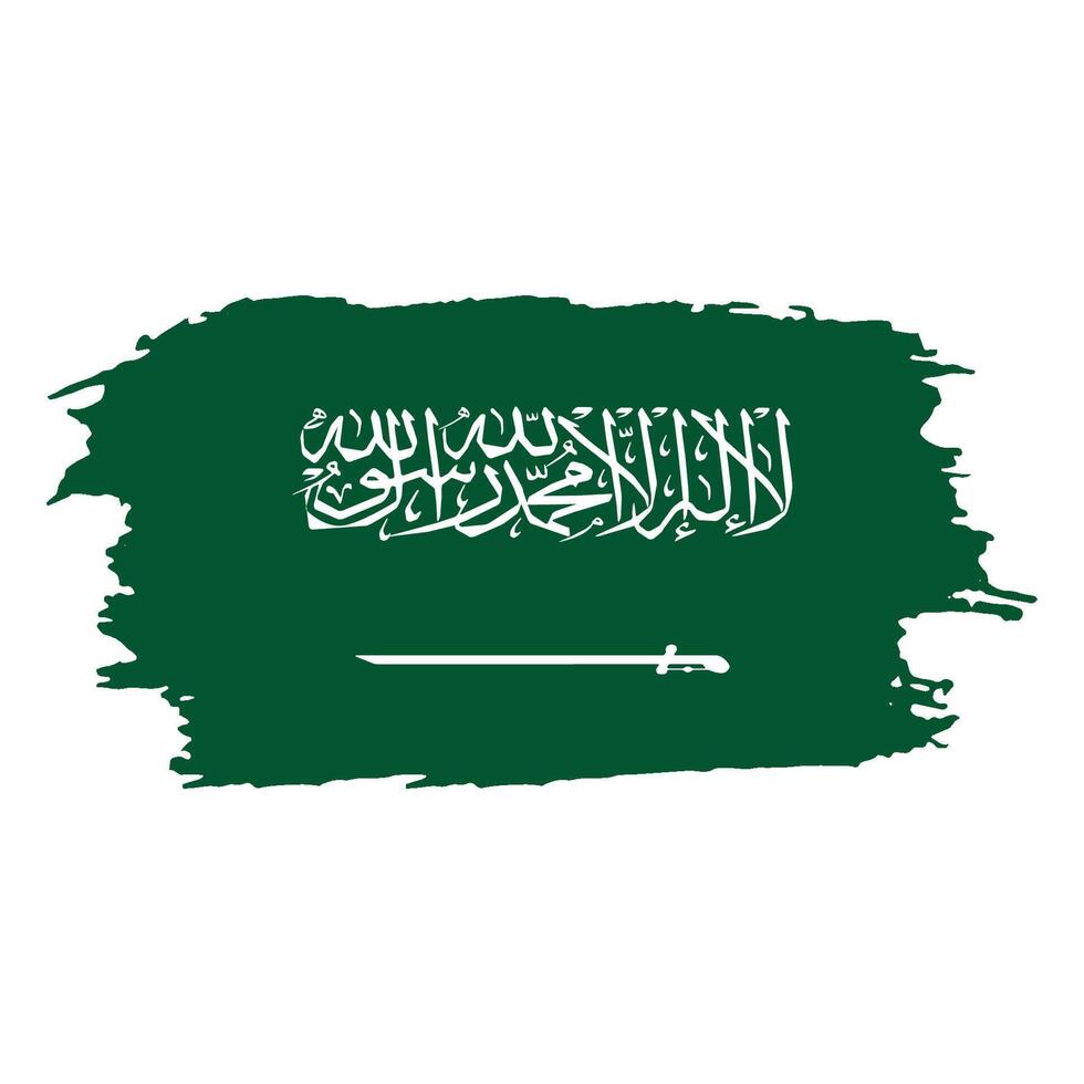 Brush painted national emblem of Saudi Arabia country on white background vector