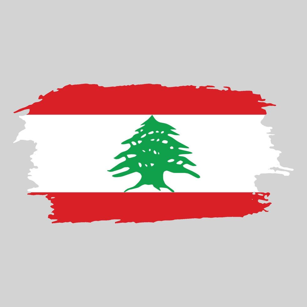 Brush painted national emblem of Lebanon country on white background vector
