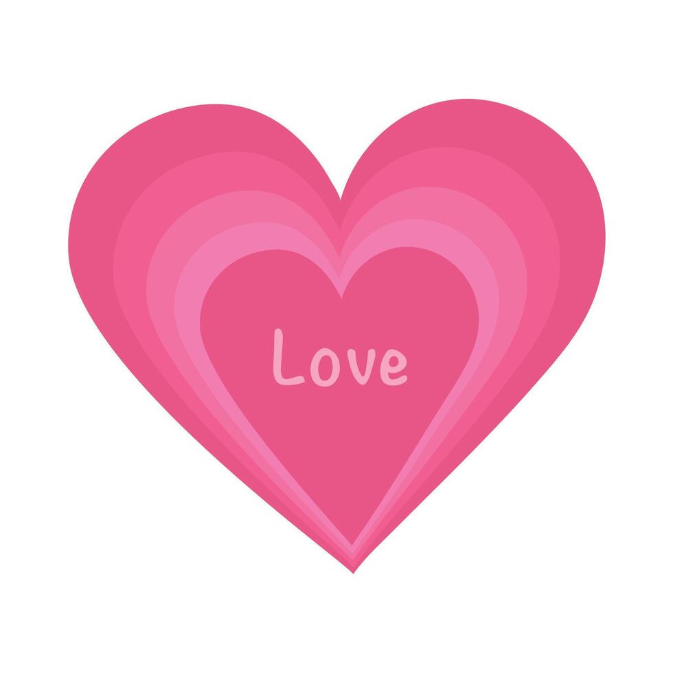 The illustration Love Pink color and Heart polygon Background design. vector
