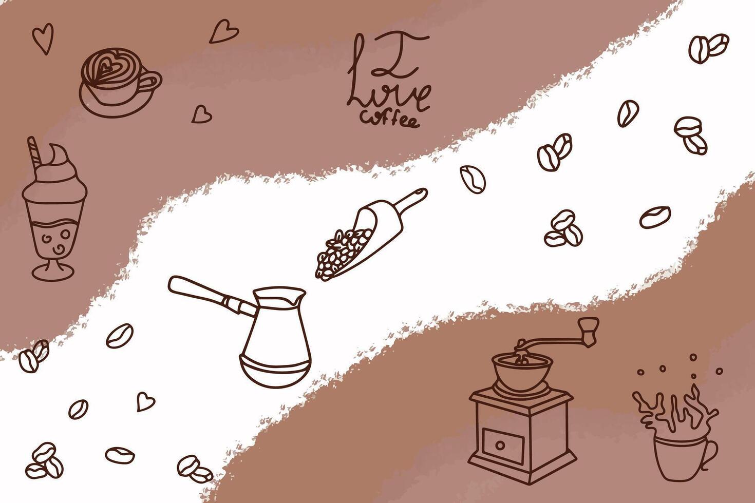 Banner for menu and recipes. Set of hand drawn cafe theme. Doodles for coffee, bakery for cafe menu, pastry shop. illustration. vector
