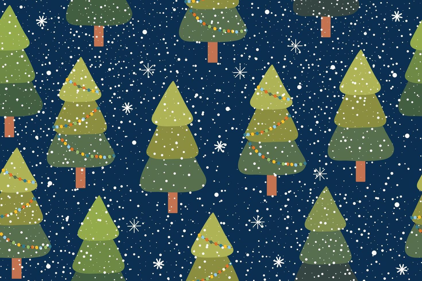 Seamless pattern of different Christmas pine - Christmas illustration. illustration vector