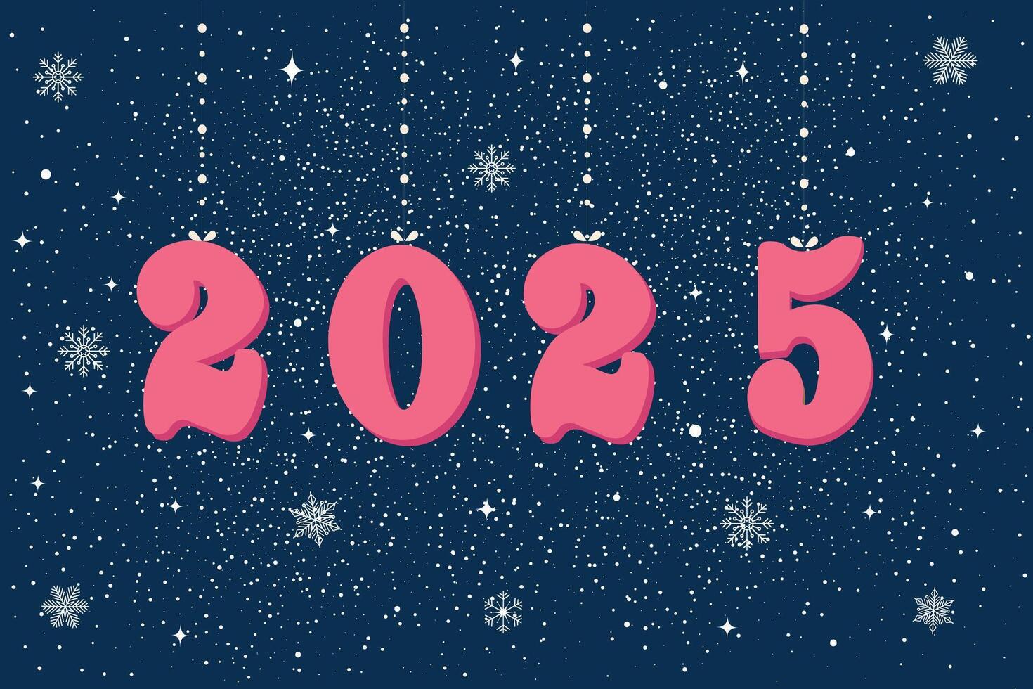 2025. Happy New Year 2025 numbers design. Business diary cover for 2025. silhouette of snowflakes, holiday. Design template for brochure, card, banner, postcard. vector