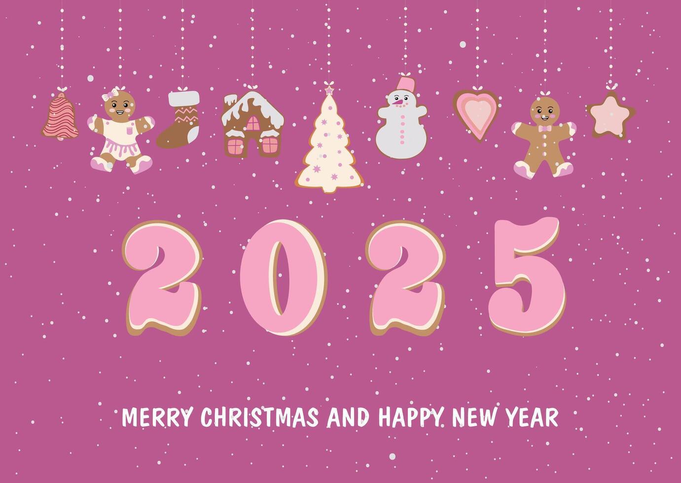 Happy New Year 2025 Number Design. Design template for brochure, card, banner, postcard. vector