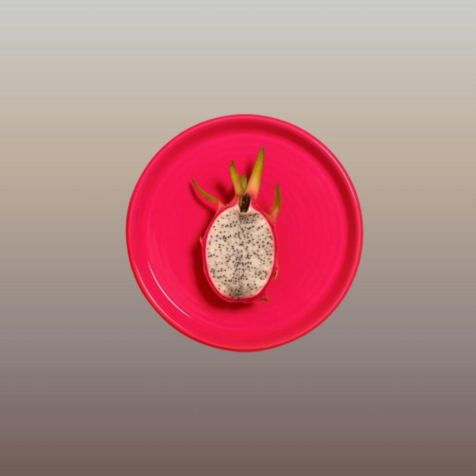 cut dragon fruit with cool background photo