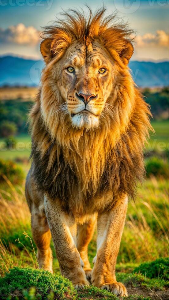 Portrait of a lion photo
