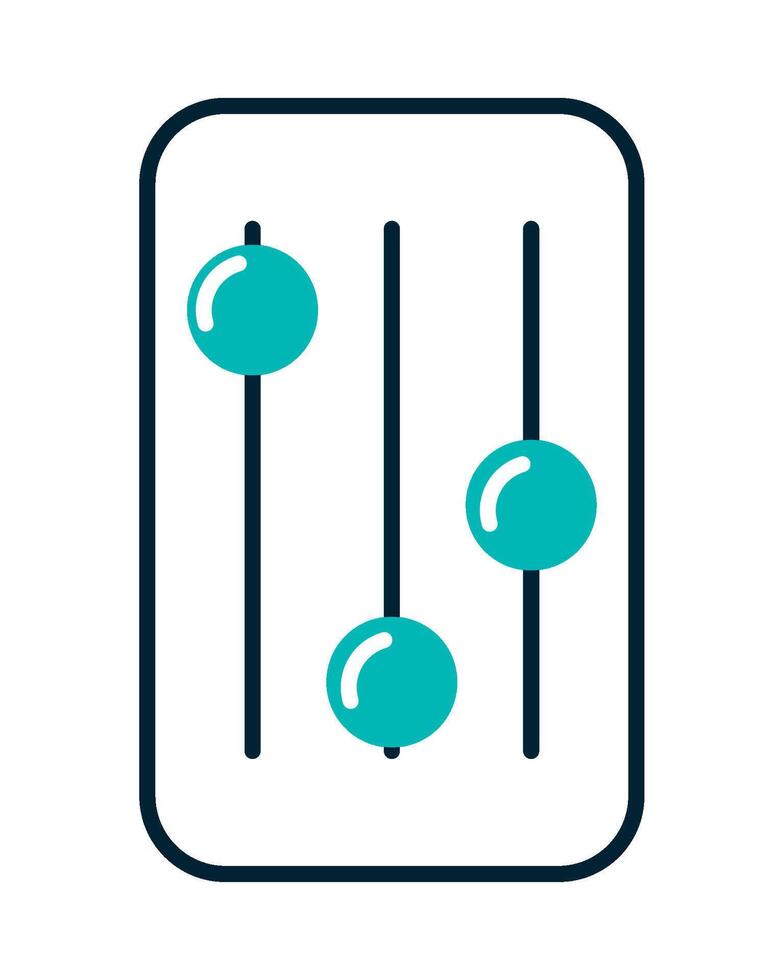A blue and green icon of a musical instrument vector