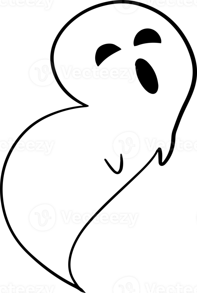 The Ghost drawing image cartoon style for halloween or party concept. png