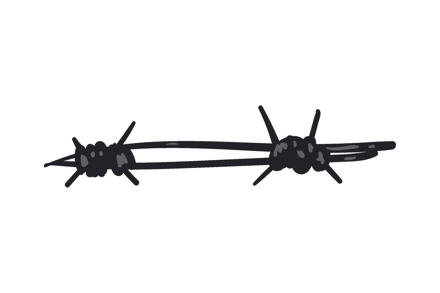 Barbed wire isolated on white background illustration vector