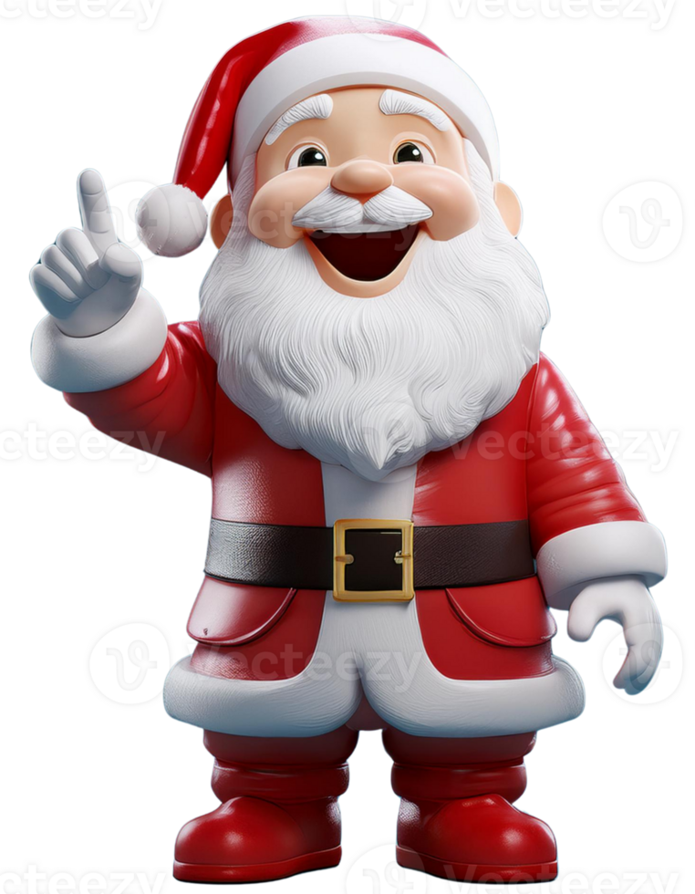 3D santa claus isolate on transparent background. png