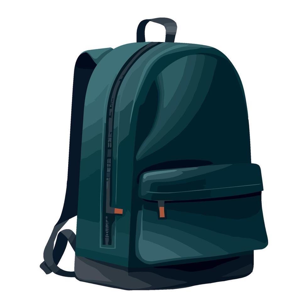 A black backpack on a white background vector
