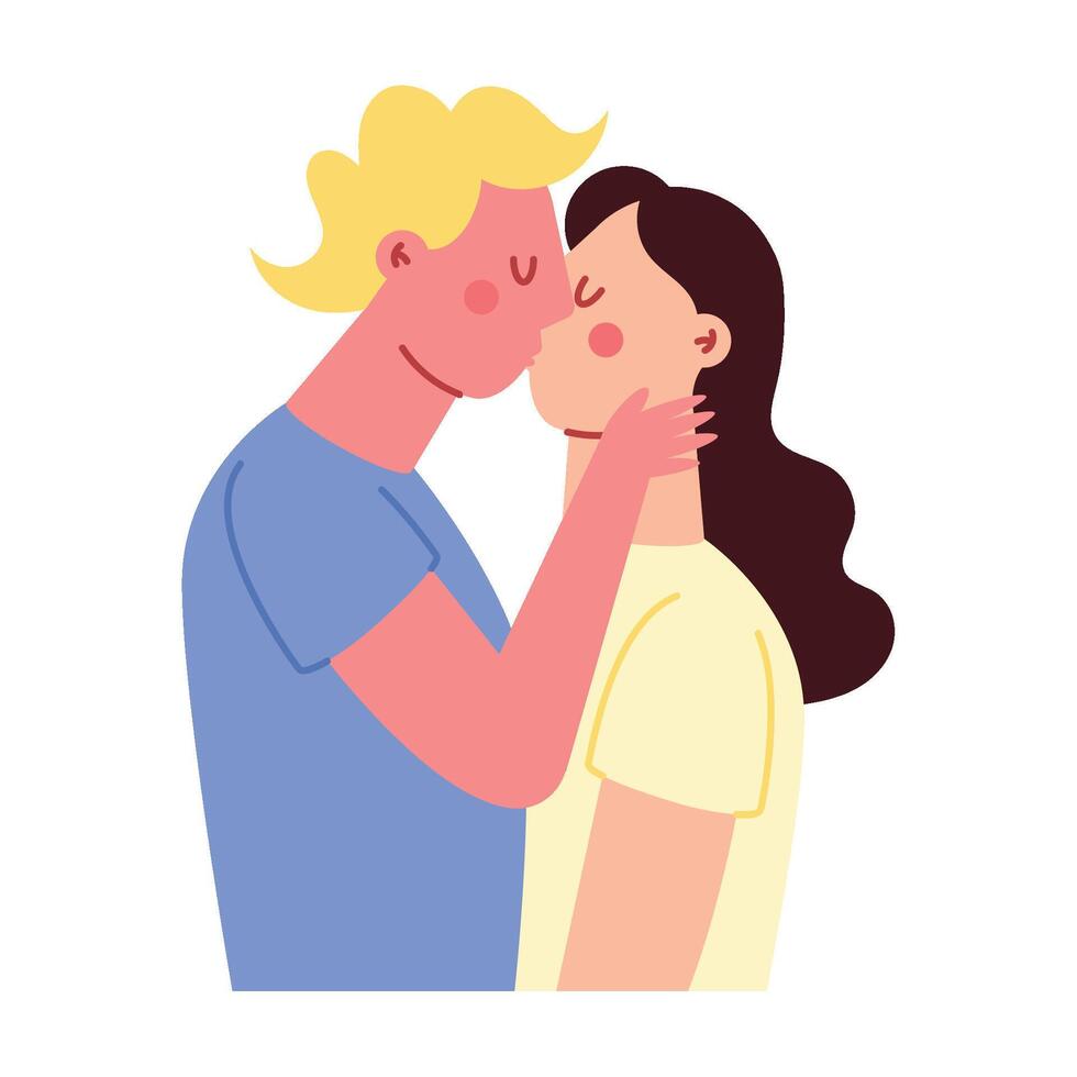 Couple kissing, illustration vector