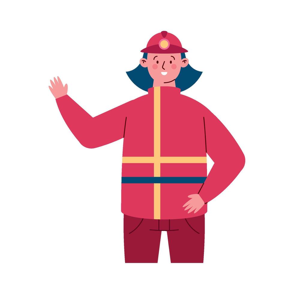 A cartoon man in a red jacket and hat vector