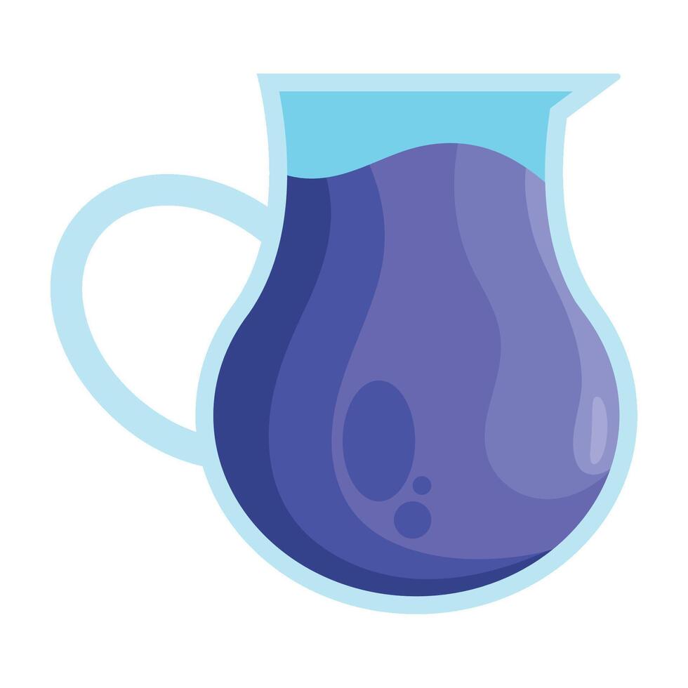 A purple liquid in a pitcher on a white background vector