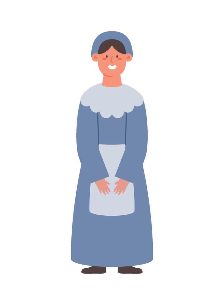 An illustration of a woman in a blue dress vector