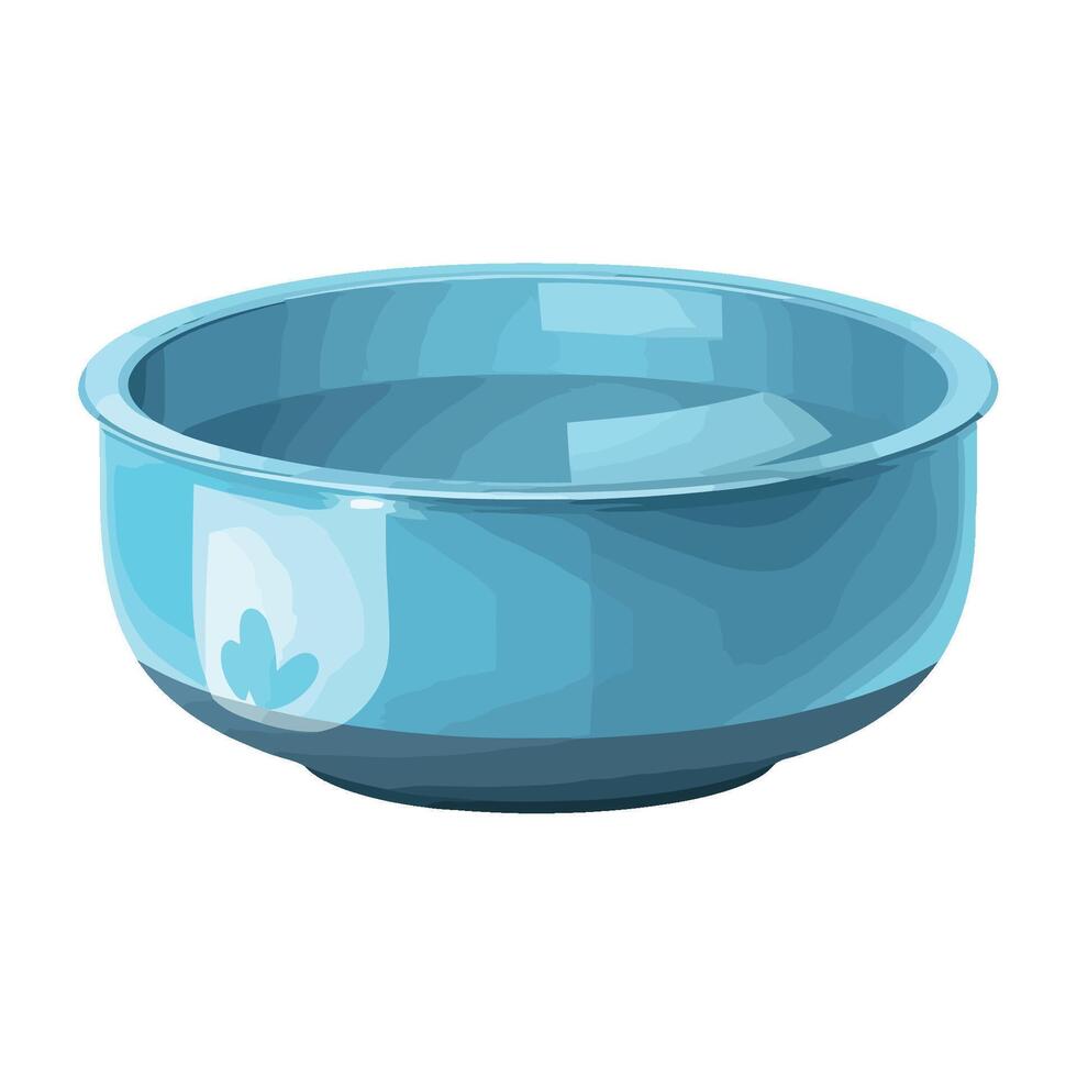 Blue bowl with a bird on it vector