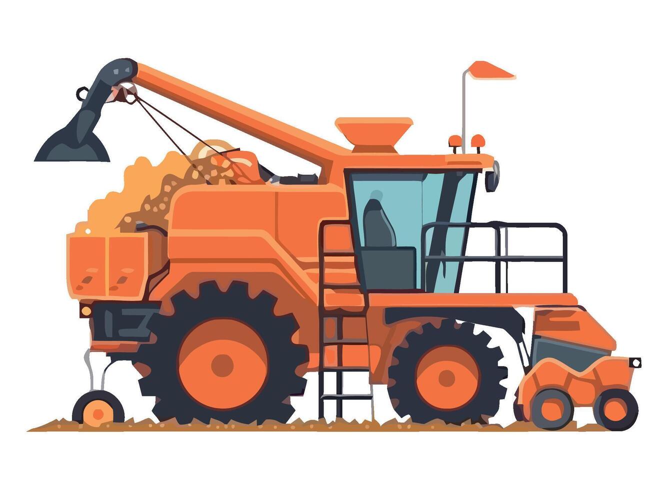 Harvester combine harvester illustration vector