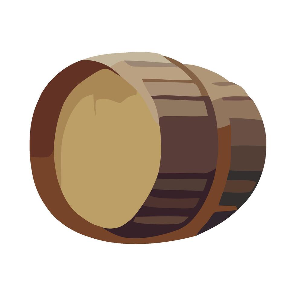 A wooden barrel on a white background vector