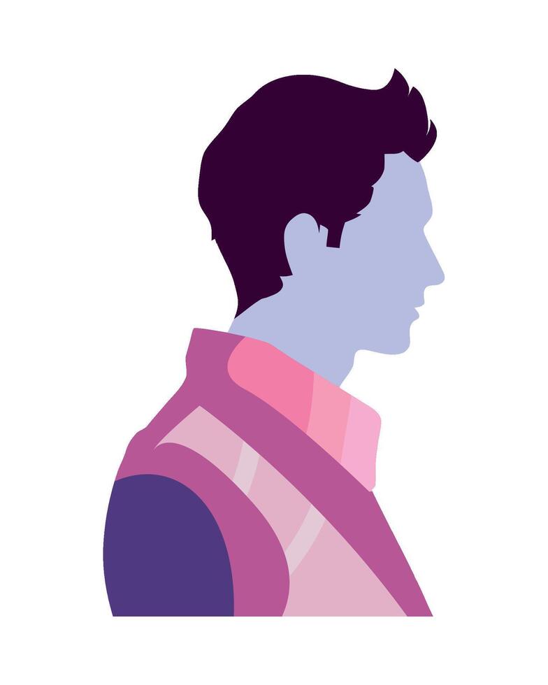 A man in a purple and pink shirt vector