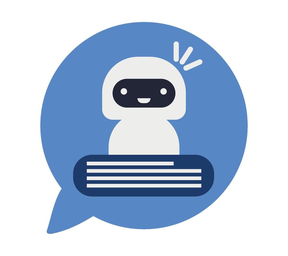 A robot is sitting on top of a book vector
