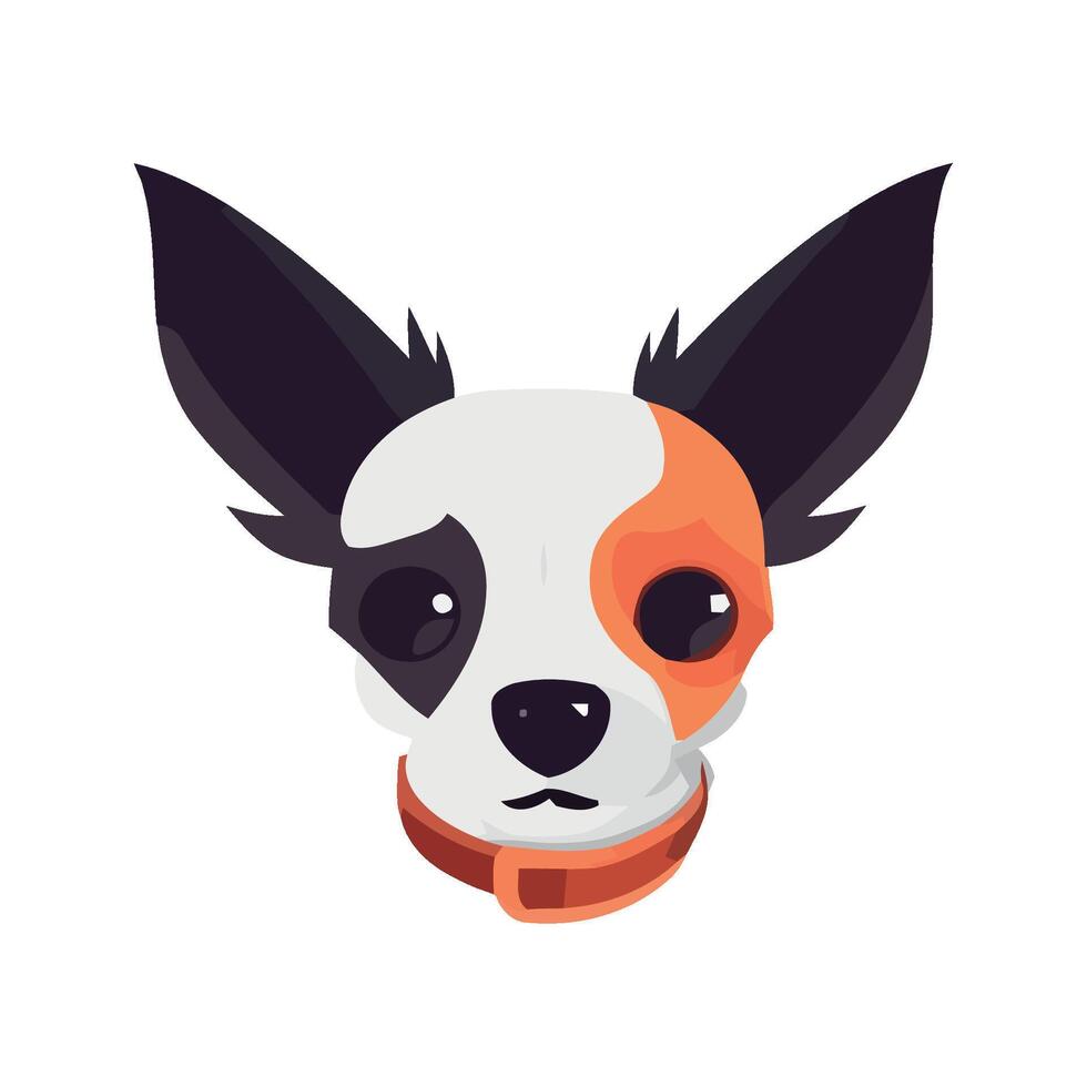 A cartoon dog with a collar on its head vector