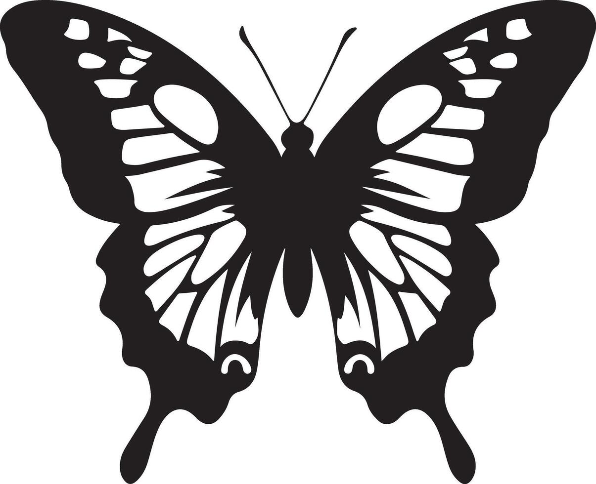 Butterfly Silhouette Design with Smooth Elements on White Background vector