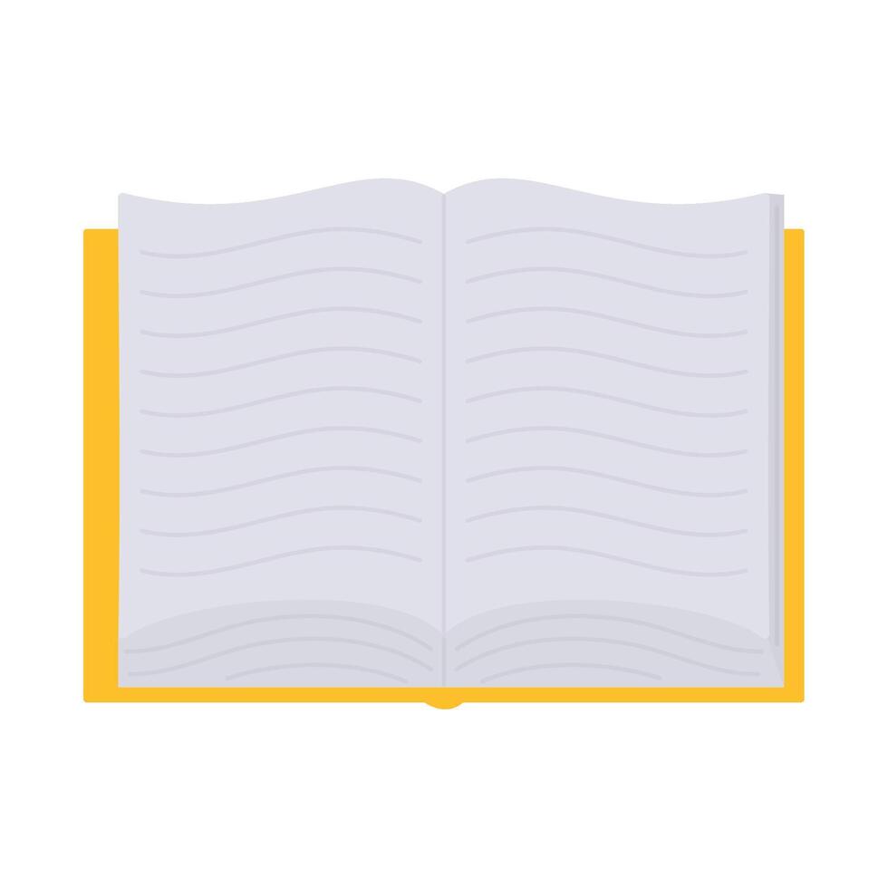 An open book with a yellow border vector