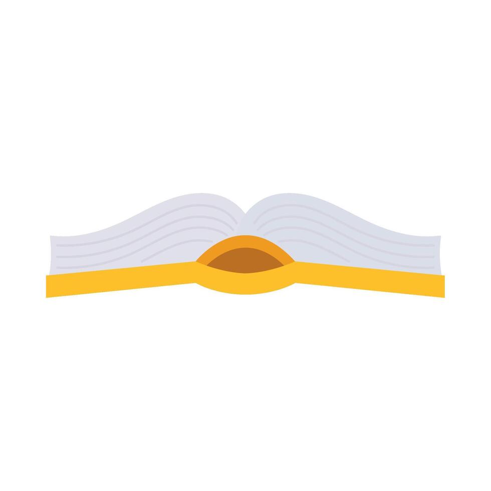 An open book with a yellow border vector