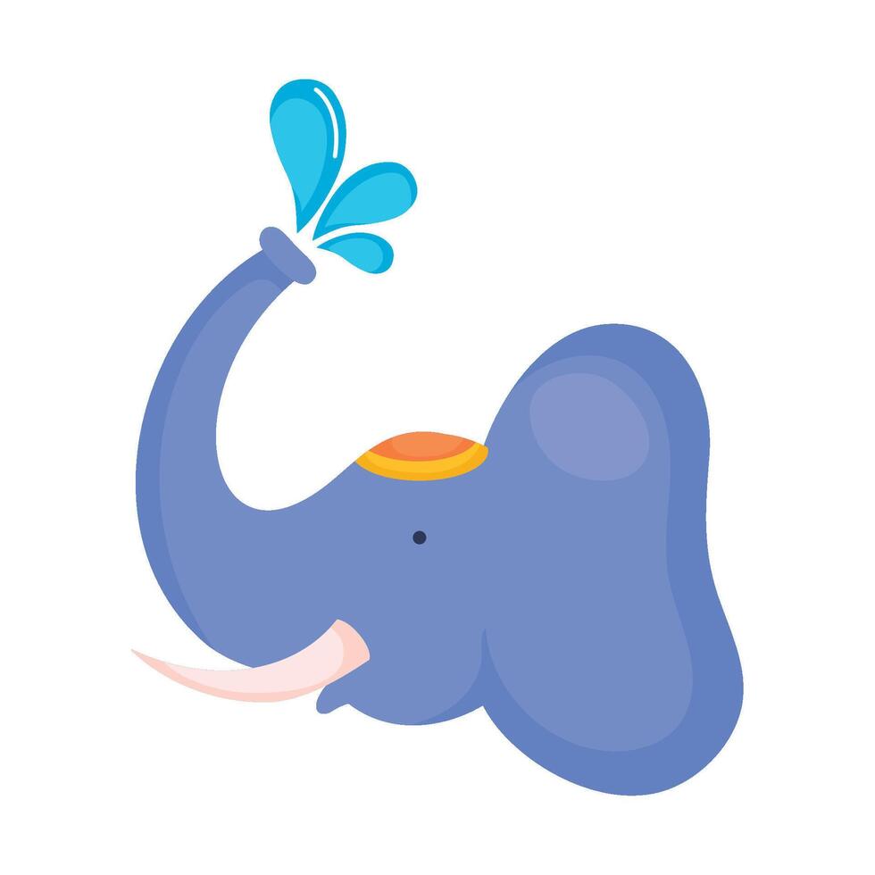 An elephant with a blue head and a blue nose vector