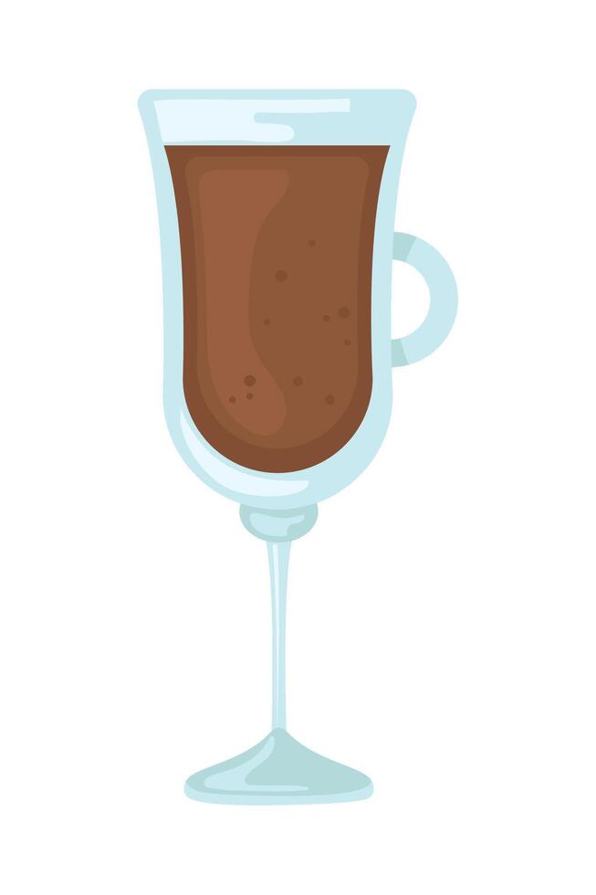 A glass of coffee with a spoon in it vector