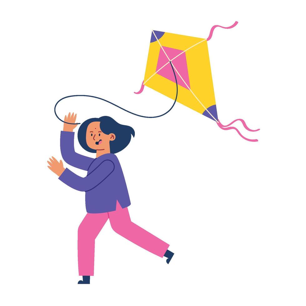 A woman is flying a kite with a pink ribbon vector