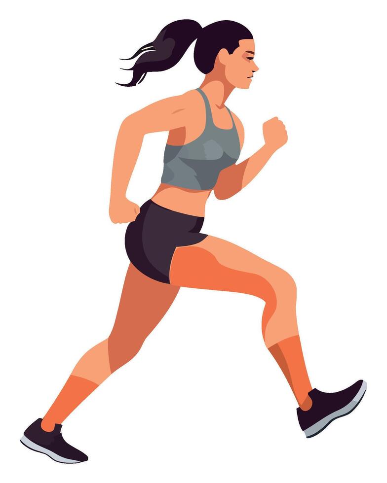 A woman running in a cartoon style vector
