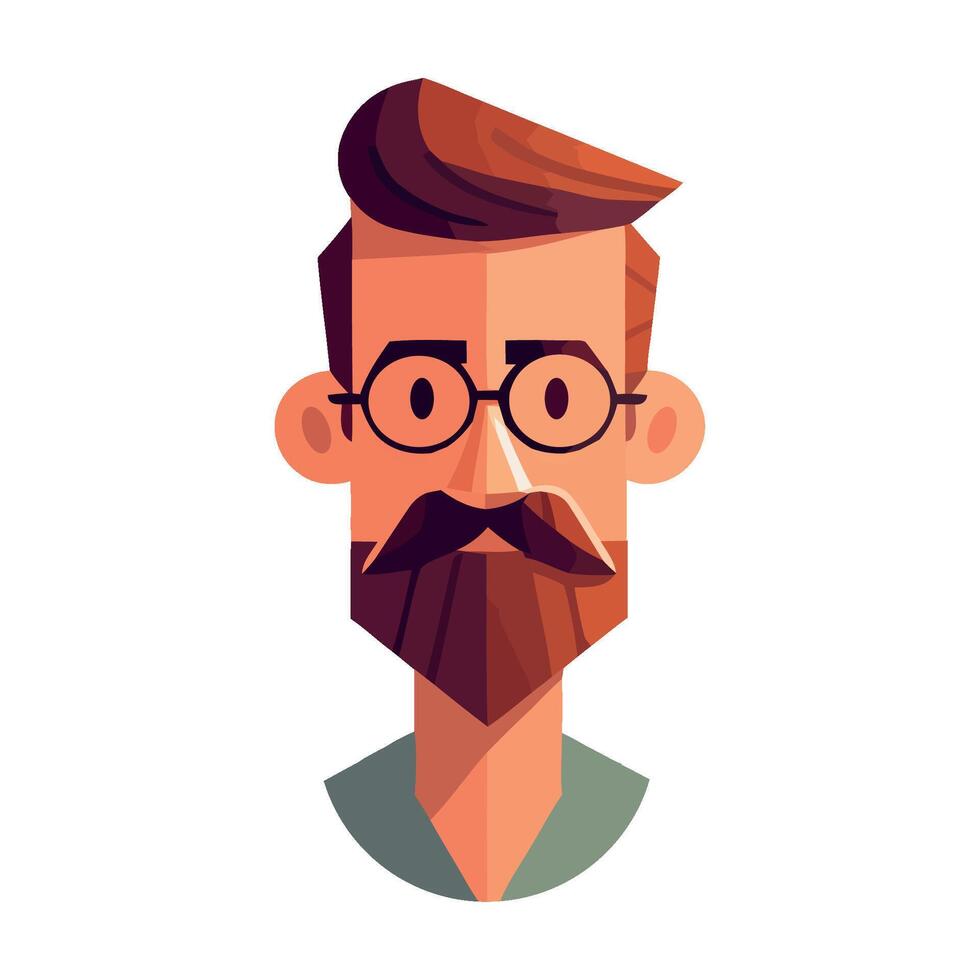 A man with glasses and a beard vector