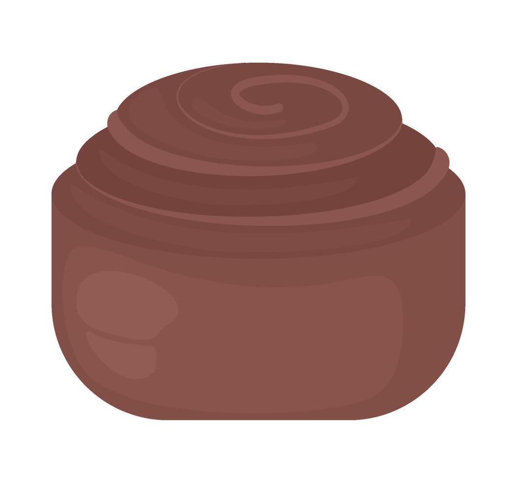 A chocolate jar with a swirl on top vector