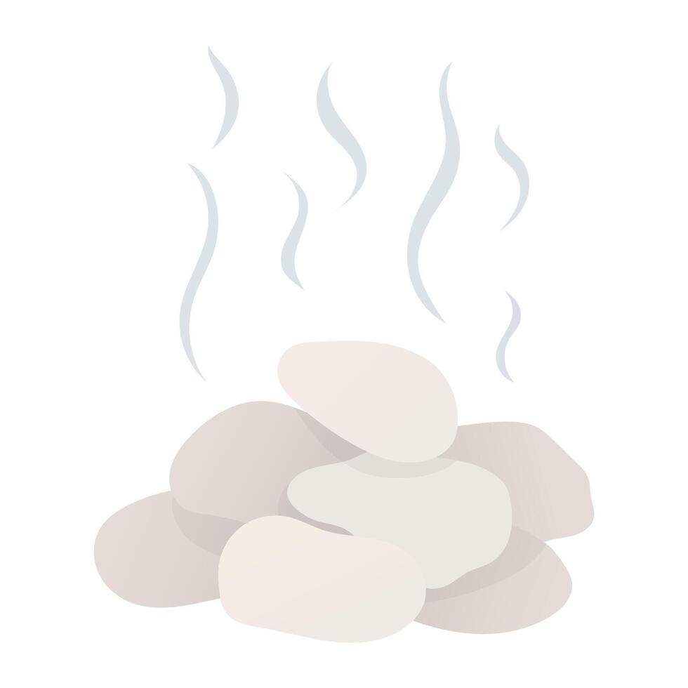 Hot stones illustration. Sauna, hammam, spa design element. vector