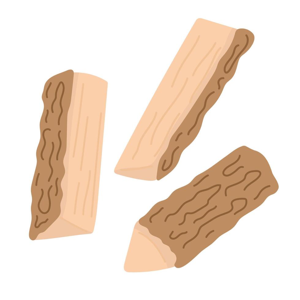 Firewood isolated on white illustration in cartoon flat style. vector