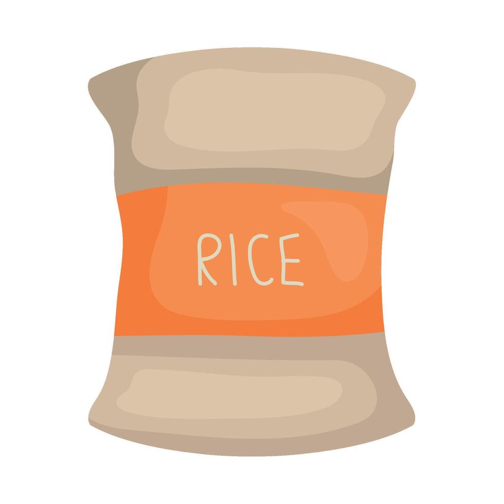 Rice bag icon illustration vector