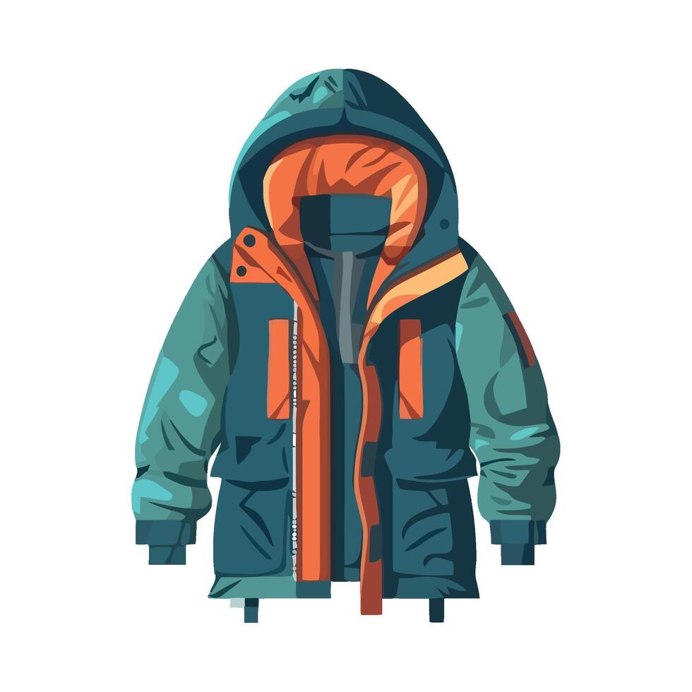 An illustration of a jacket with a hood vector