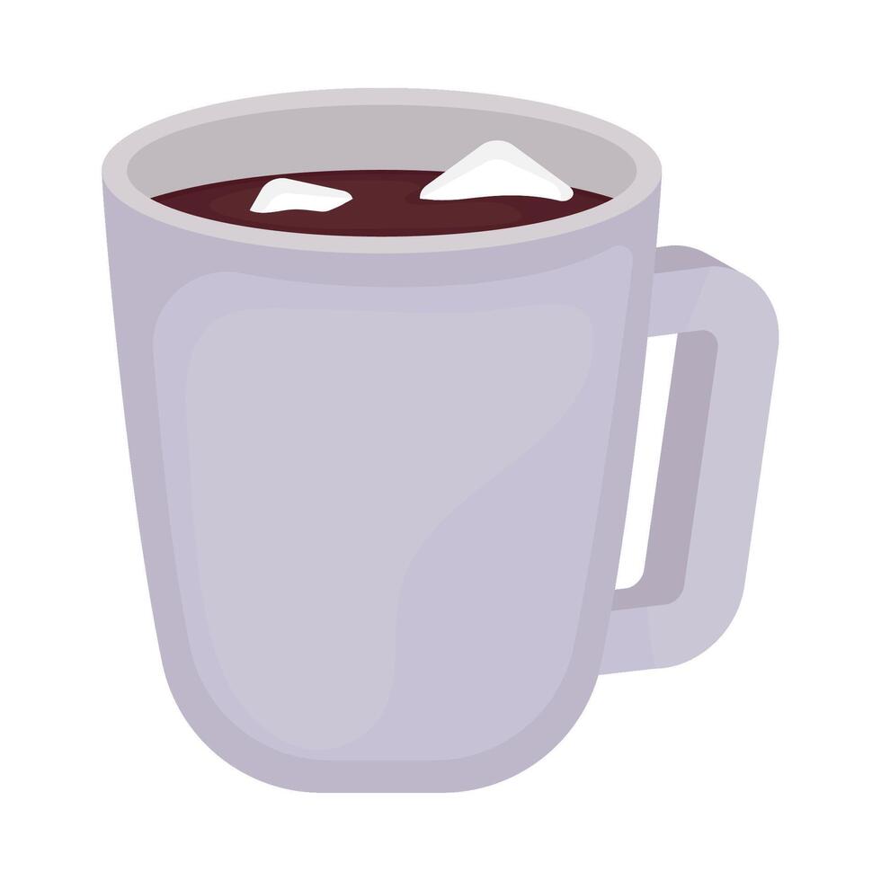 A cup of hot chocolate with ice cubes in it vector