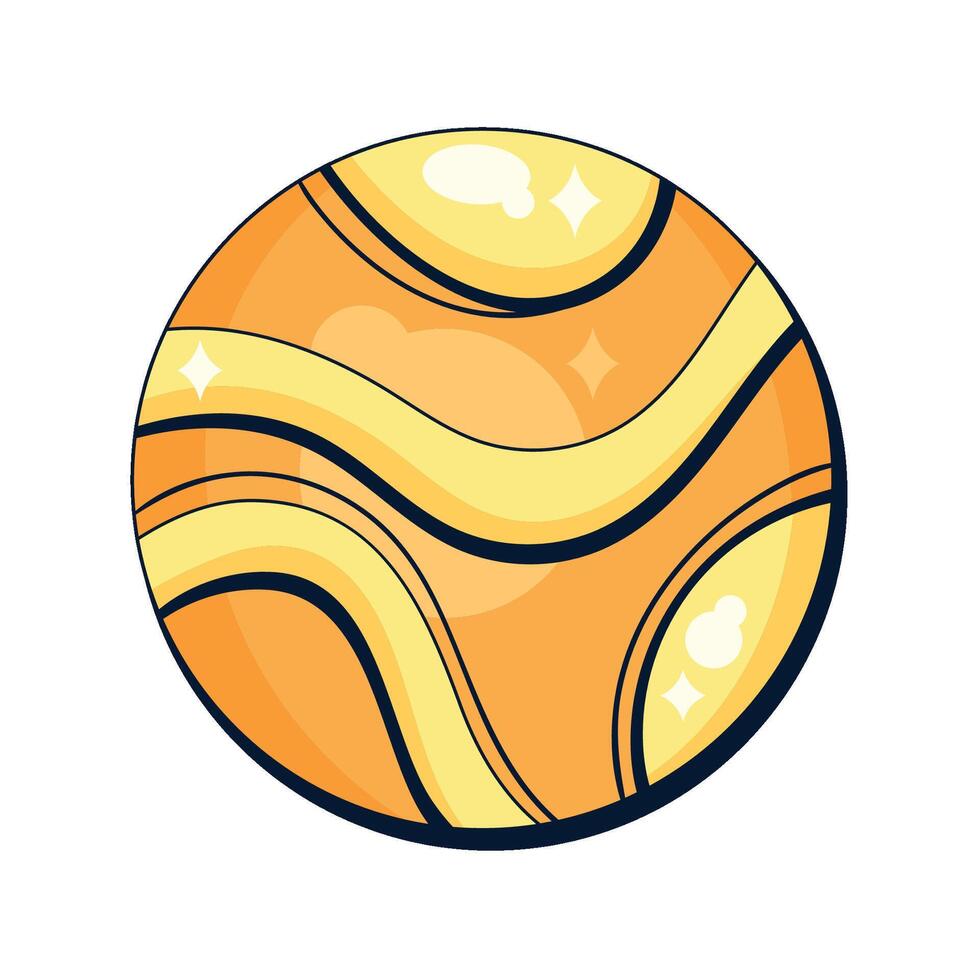 A cartoon orange and yellow ball with swirls vector